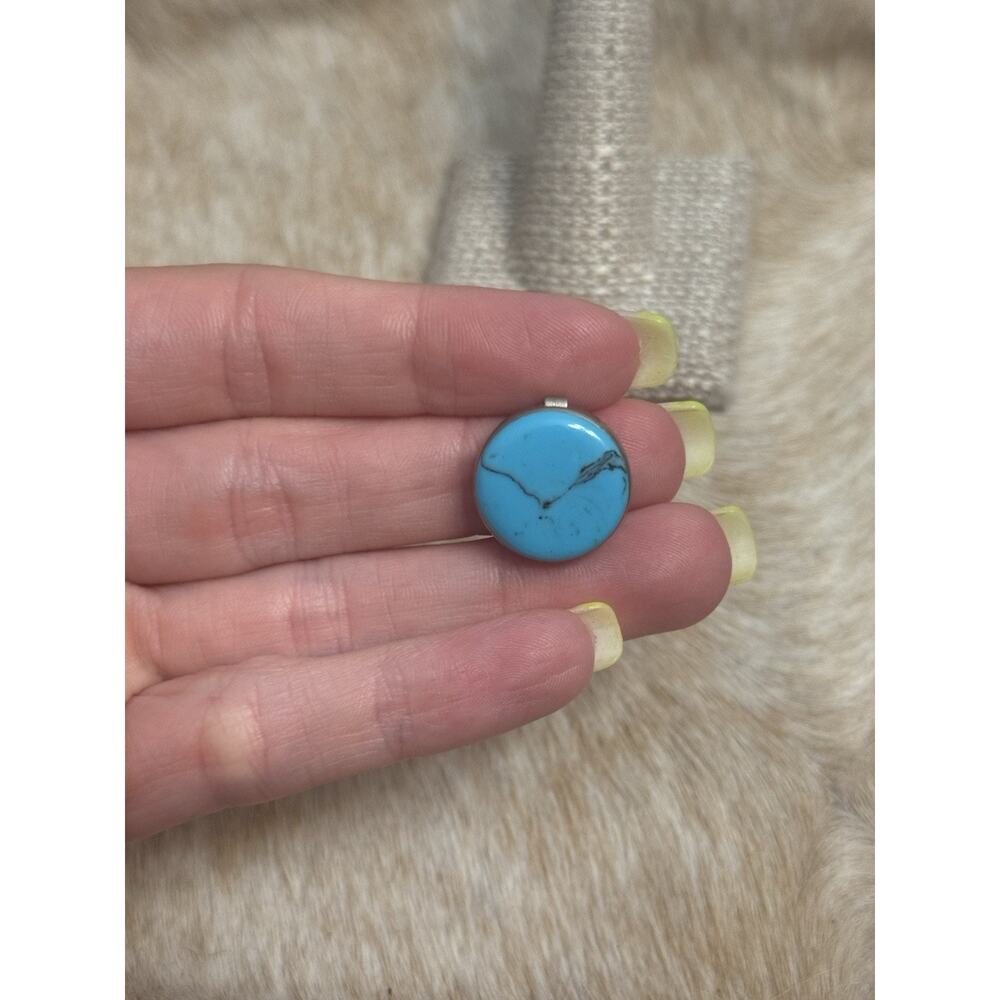 Native American Sterling Silver Turquoise Button Cover Denim Jacket Jean Shirt